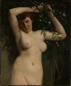 1863 - Gustave Courbet - nu avec une branche en fleur - Met (photo domaine public)