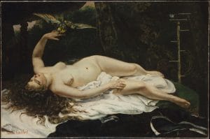 1866 - Gustave Courbet - femme au perroquet - Met (photo domaine public)