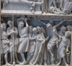 Détail - Feuillet gauche d'un diptyque - premier quart du 14ème siècle - Musée du Louvre - OA7274