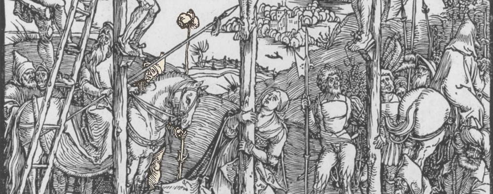 Détail éponge - Le petit calvaire aux trois croix - A.Durër 1471-1528 - Gallica BNF