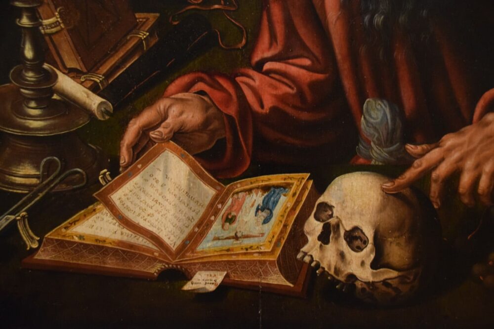 Détail - Saint Jérôme dans son étude - cercle de Pieter Coecke van Aelst - vers 1530-1540
