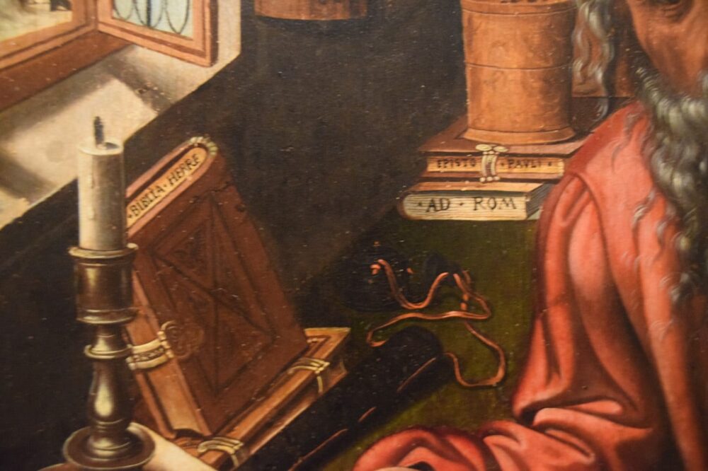 Détail - Saint Jérôme dans son étude - cercle de Pieter Coecke van Aelst - vers 1530-1540