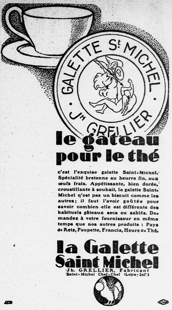 Galette ST Michel - Ouest éclair - 8-08-1928 - Gallica (toutes les publicités de la pages valent le coup d'oeil ;) )