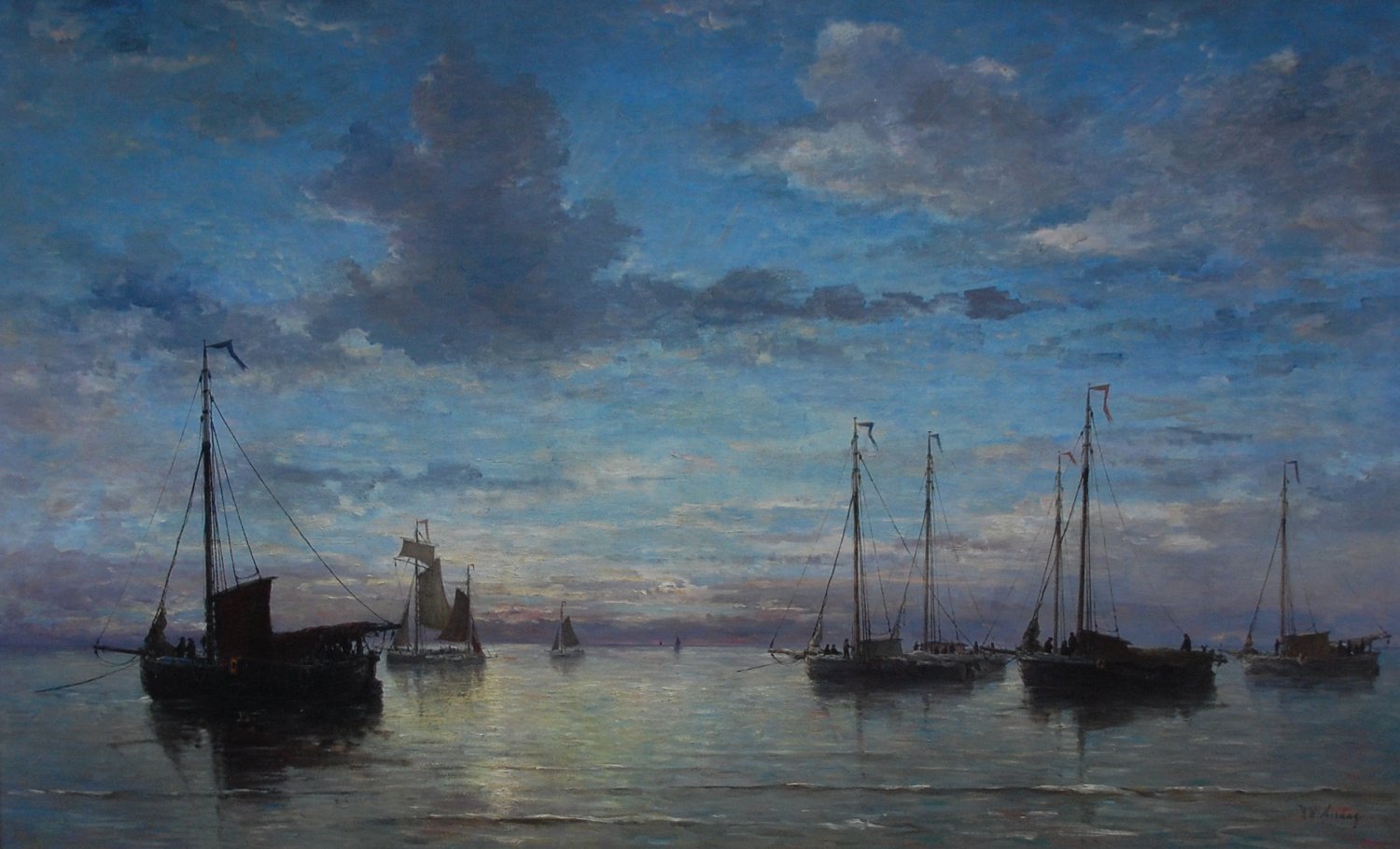 Hendrik Willem Mesdag, avondstond op zee, 1876, conservé au Teylers Museum, n°inventaire KS 113