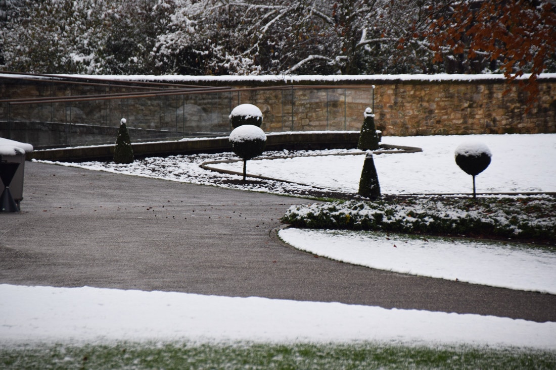 Jardins de la villa Vauban sous la neige