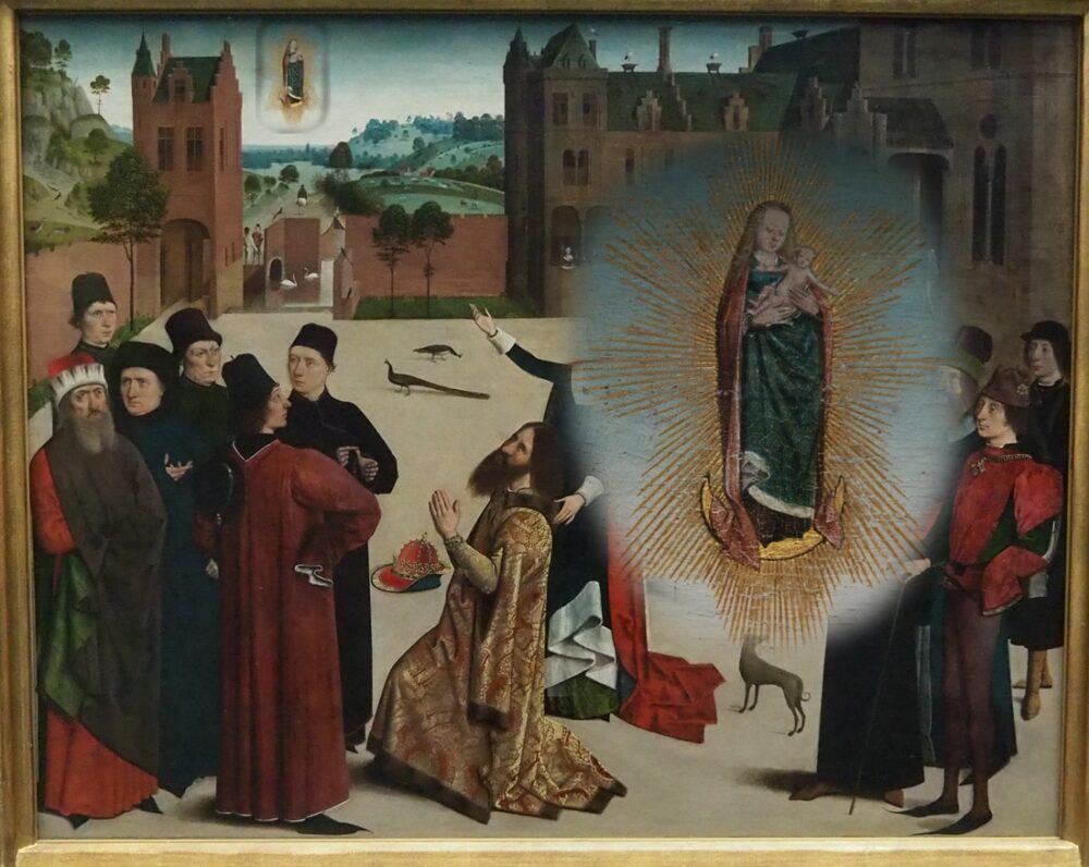 La prophétie de la Sibylle tiburtine - retouche pour mettre en avant la Vierge dans un angle - vers 1473 -1477 - Stadël Museum - Frankfurt - inv 1068