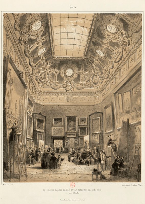 Le Grand Salon Carré et la Galerie du Louvre un jour d'Étude - Gallica/BNF