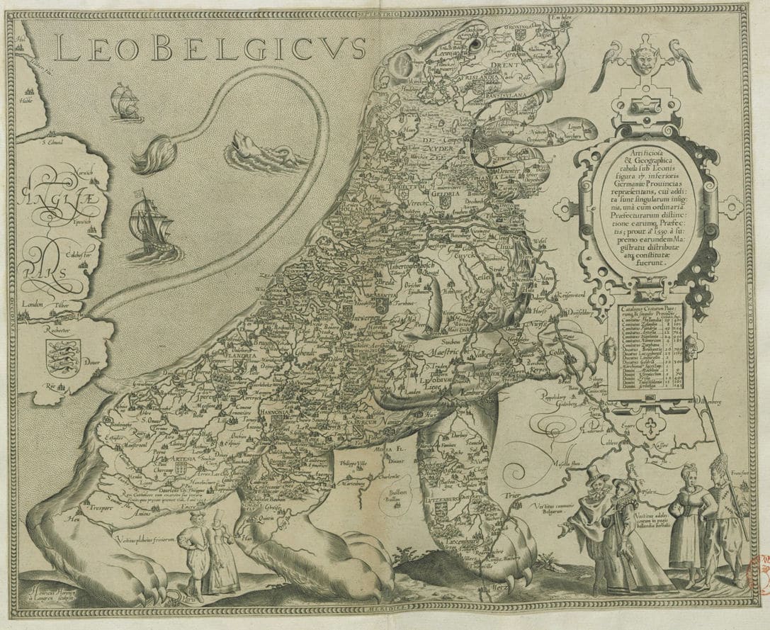 Leo Belgicus Henricus Florentii à Langren sculpsit - XVIème siècle