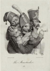 Les moustaches, un uniforme en soi en 1824 ! (Bibliothèque municipale de Lyon)