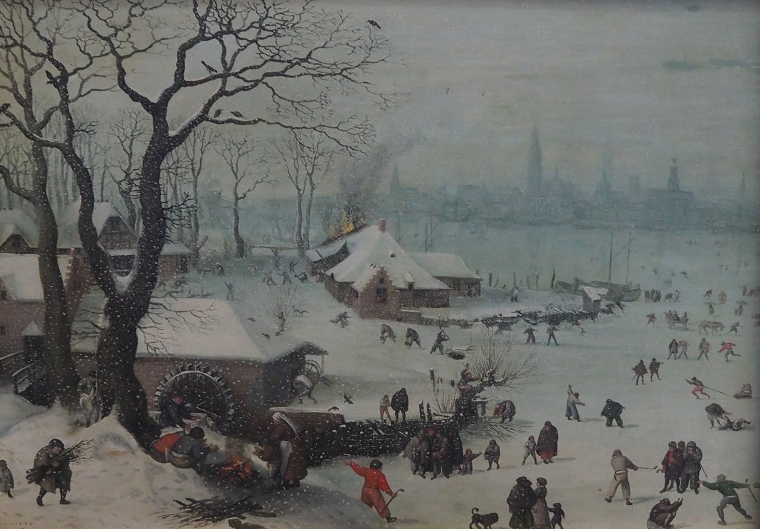 Lucas van Valckenborch - Paysage d'hiver avec chute de neige près d'Anvers - 1575 - Städel Museum Frankfurt