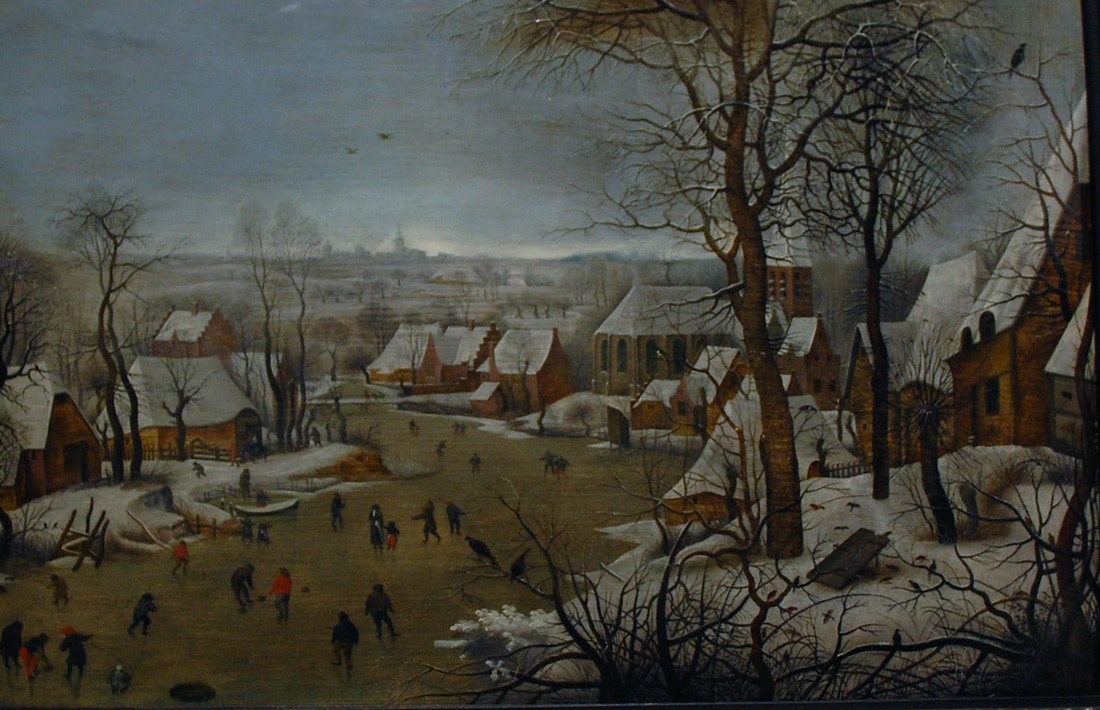 Paysage d'hiver avec patineurs et trappe aux oiseaux - Peter Brueghel le Jeune d'après Peter Brueghel l'Ancien - 1622 - Mayer van den Bergh