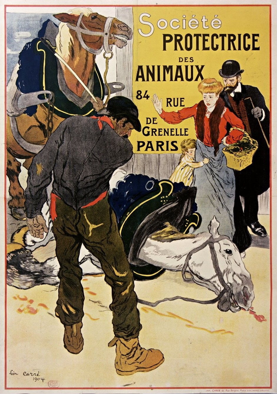Société protectrice des animaux 84 rue de Grenelle Paris : [affiche] / [Léon Carré]