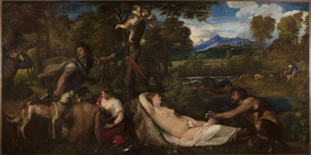 Titien - Jupiter et Antiope dit La Vénus du Pardo - première moitié du XVIème siècle - Musée du Louvre - INV 752