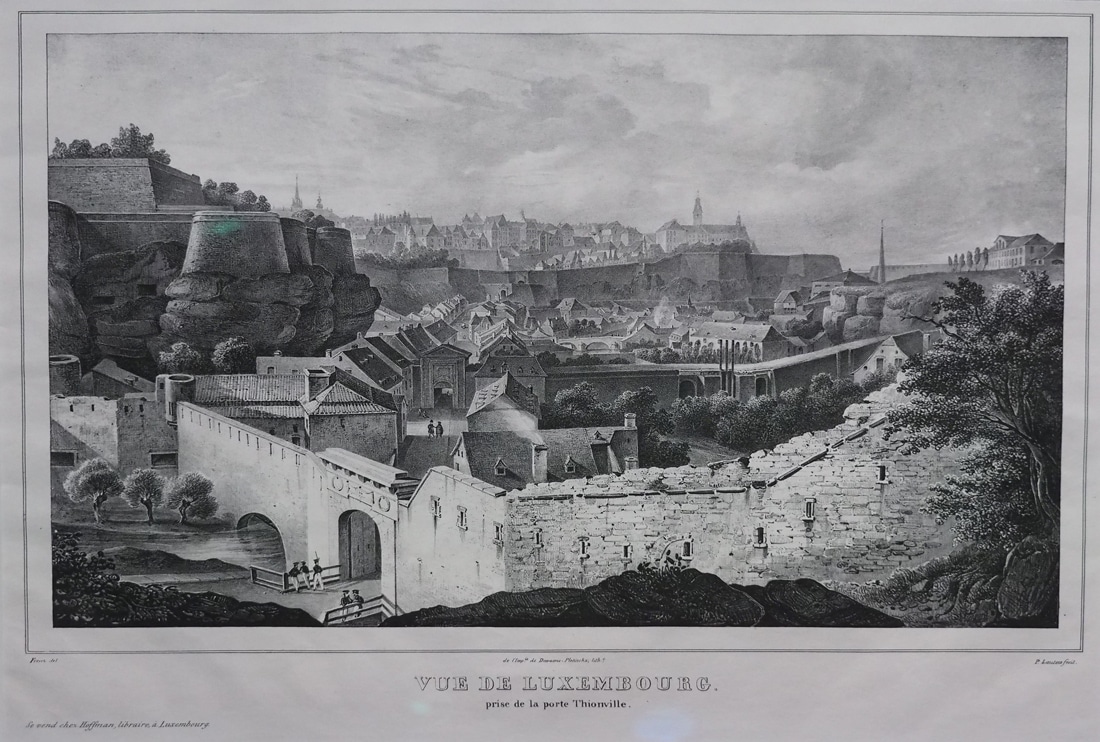 Vue de la ville de Luxembourg par Jean-Baptiste Fresez - XIX ème siècle - M3E - Luxembourg