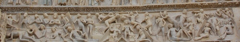 Walking-dead saison 1240 - tympan Jugement dernier – Cathédrale St Etienne de Bourges – vers 1240