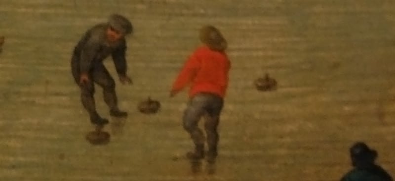 détail - Paysage d'hiver avec patineurs et trappe aux oiseaux - Peter Brueghel le Jeune d'après Peter Brueghel l'Ancien - 1622 - Mayer van den Bergh